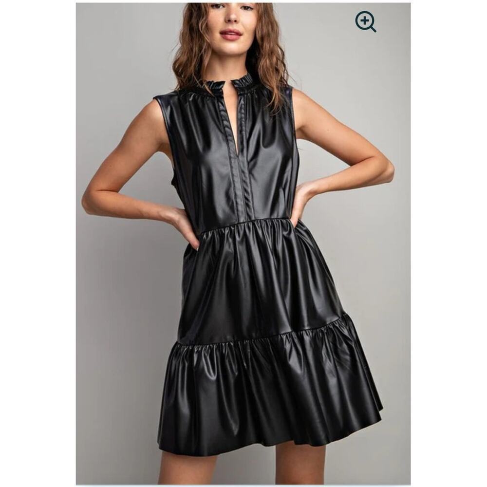 NWT - FATE FAUX LEATHER DRESS, Size Large